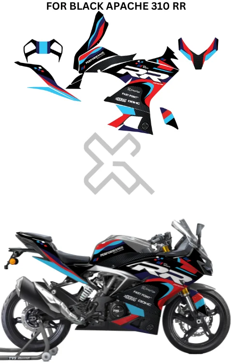 RR Edition Full Body Sticker Compatible with Apache 310 RR | Printed In Premium Gloss Vinyl With FPF(Fade Protection Film), Water Proof, Precut Sticker, Pack Of 1 Compatible with Both Side